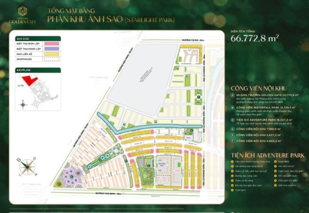 Thông tin chi tiết các loại hình nhà ở tại phân khu Ánh Sao Vinhomes Dương Kinh Hải Phòng